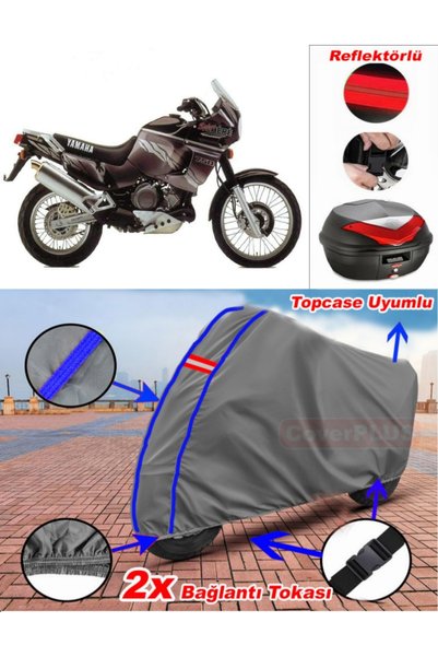 CoverPlus Blue Stitched Gray Yamaha Xtz 750 Super Tenere Tarpaulin Topcase Re...