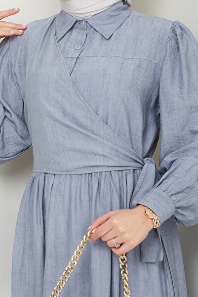 InStyle Cross Tie Gray Dress