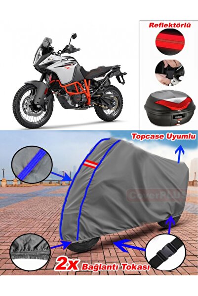 CoverPlus حقيبة خلفية من القماش المشمع باللون الرمادي KTM 1090 Adventure R با...