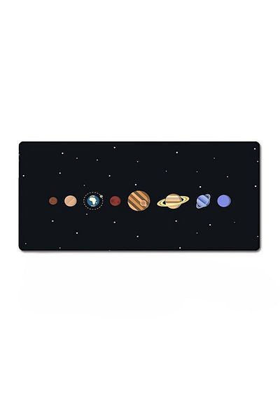 zola Mouse pad, rubberized for gaming, anti-slip, galaxy pattern, 90 x 40 cm, black