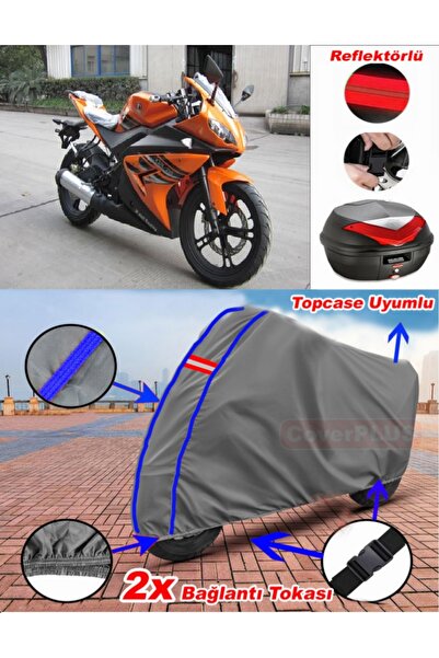 CoverPlus Blue Stitched Gray Truck Kdr-250 Tarpaulin Topcase Rear Bag Compati...
