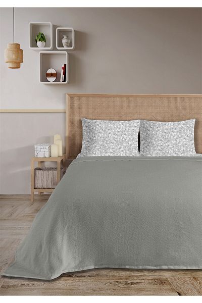Evim 100% Cotton Olivia Dark Gray Single Pique Set 160 X 230 cm