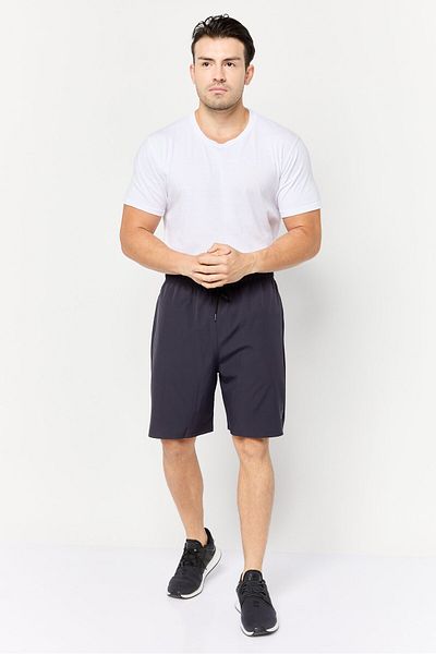RBX Men Sportswear Fit Brand Logo Training Shorts, Dark Grey