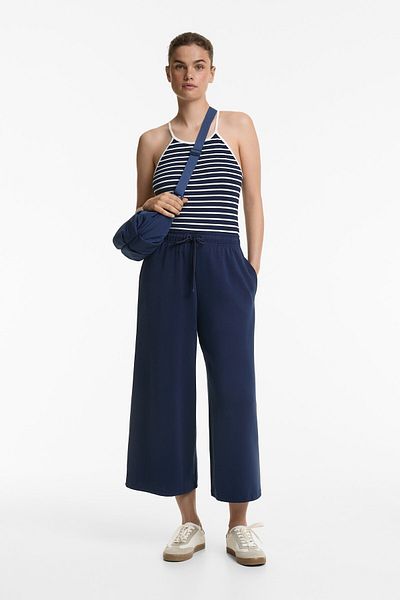 Oysho Soft-touch wide-leg crop trousers with modal