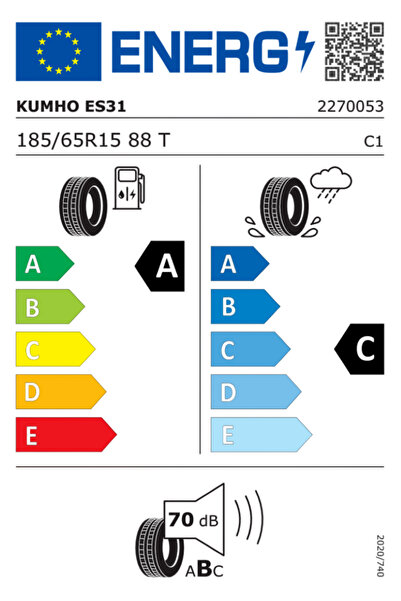 Kumho 185/65R15 88T ES31 2025 ÜRETİM YAZLIK LASTİK