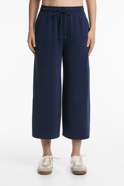 Oysho Soft-touch wide-leg crop trousers with modal