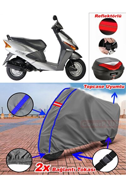 CoverPlus Blue Stitched Gray Honda Scv 100 F Beat Tarpaulin Topcase Rear Bag ...