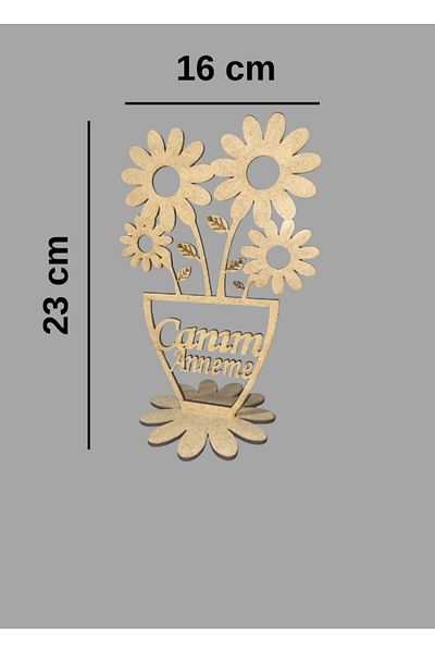MODAT Mother's Day Gift to My Dear Mother Wooden Painting Flower in Pot 15 Pieces
