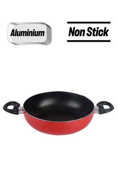 DELCASA Aluminum Wok Pan With Nonstick Coating Red 24 cm