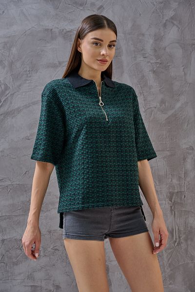SHUGAA Women Polo Neck Short Sleeve Cotton T-Shirt