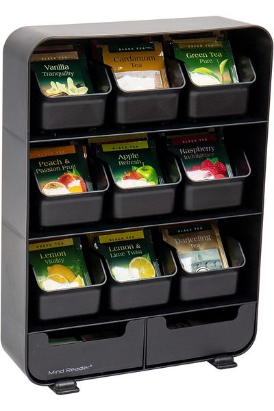 STOREMAX Bystoreby Reader Tea Bag and Spice Organizer, 180 Compartments, Black Newdesing 646268