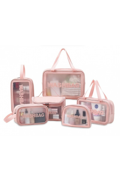 TECOS Set geantă cosmetică de călătorie, Tecos, 6 dimensiuni diferite, imperm...