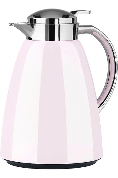 emsa Campo 1L Vacuum Jug, Pastel Rose – ABS Plastic, Glass Liner, Leak-Proof, Quick-Tip Closure