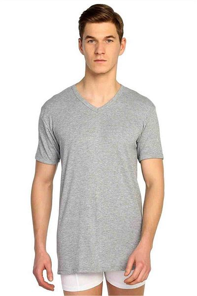 KEYAL 12 Pieces Gray Color V-Neck Undershirt