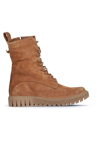 Bueno Shoes Tan Suede Γυναικείες Μπότες - Flat Cut 01wz5208