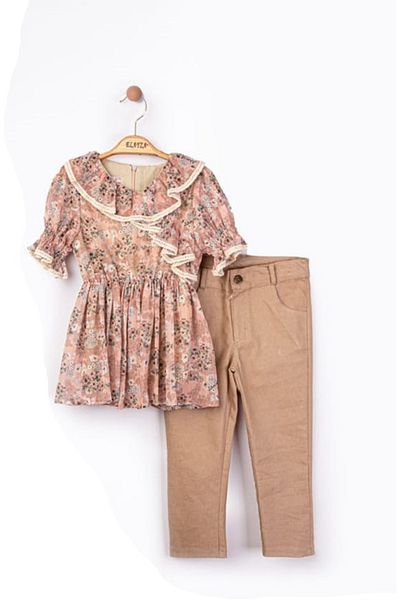 Elayza Gabardine Pants, Lace Garnish, Blazer Suit
