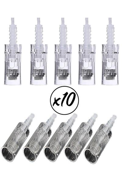 ARMONİKONYA 10adet Dr.pen 24pin Şeffaf Soketli Dermapen Iğnesi Orjinal Steril