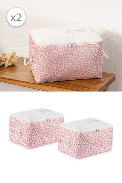 REKHOME Set de 2 Pudra Home Sweet Home Dimensiuni mici Sub bază Sosete Organizator valiză Organizator zestre Geantă