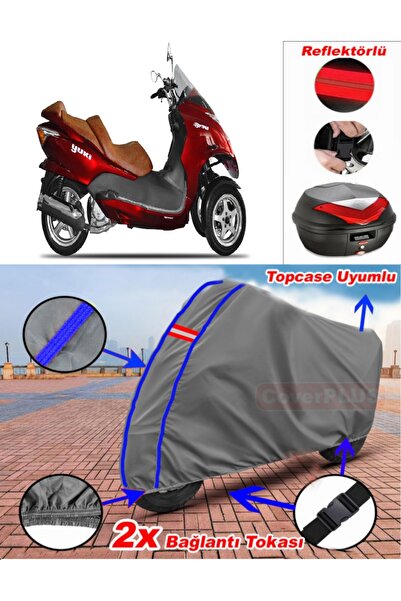 CoverPlus أزرق مخيط رمادي يوكي YB250ZKT أوبتيموس القماش المشمع Topcase الخلفي...