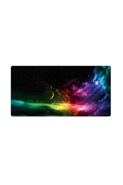 zola Mousepad, rubberised for gaming, non-slip, cloud pattern, multicoloured, 80x30 cm