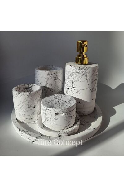 Ture Concept Black & White Patterned Bathroom Set