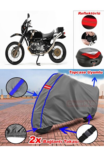 CoverPlus Blue Stitched Gray Bmw R 100 Gs Tarpaulin Topcase Rear Bag Compatib...