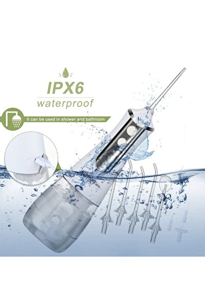 Müstesna Ağız Diş Diş Eti Temizleme Temizliği Basınçlı Ağız Duşu Yüksek Su Kapasiteli + Arayüz Başlıklı