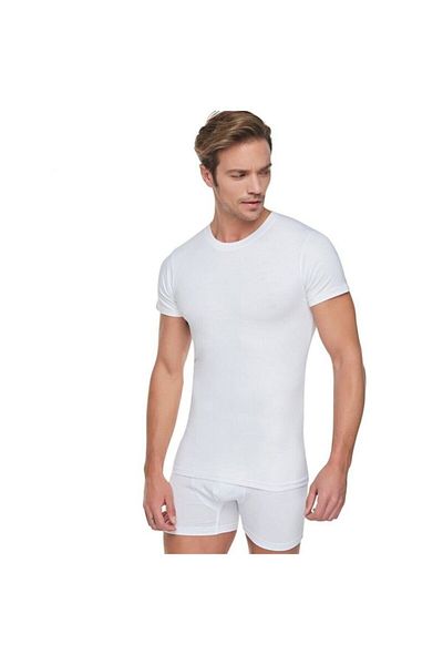 KEYAL Tutku 3-Piece Combed Cotton Crew Neck Men's Undershirt White