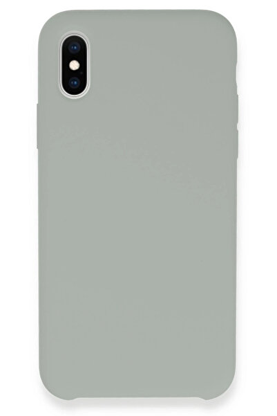 NewFace حافظة آيفون XS ماكس من السيليكون الأنيق - رمادي فاتح 1491348709