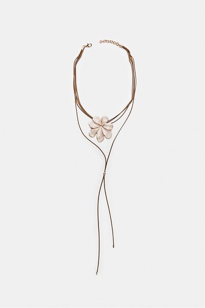 Stradivarius Floral cord necklace