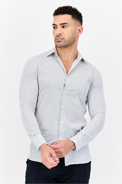 Scotch & Soda Men Modern Fit Allover Print Long Sleeve Dress Shirt, Multicolor