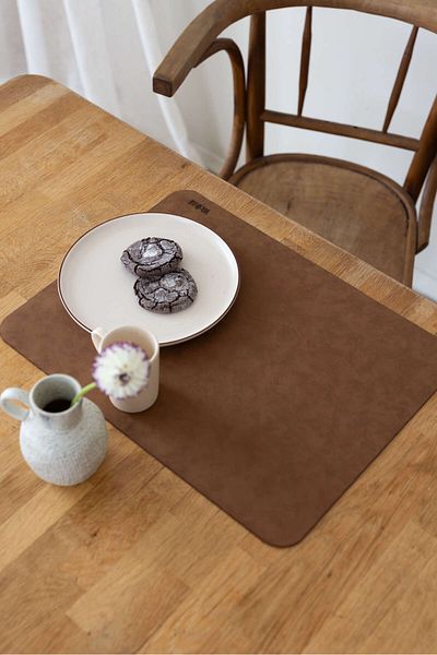Wellstil Dera |   2-Piece Rectangular Leather Placemat, 35 X 45 cm Plate