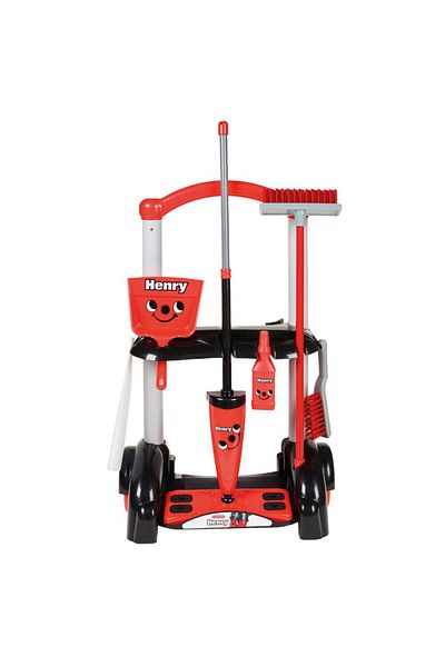 Casdon - Henry Cleaning Trolley Toy Set - Red (3+)
