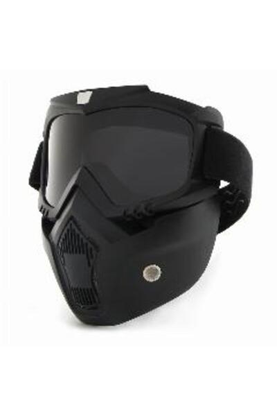 Motor Maske Motorcu Maskesi Koruyucu Tam Yüz Kask Altı Maske Siyah