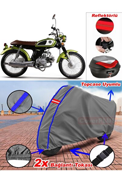 CoverPlus أزرق مخيط رمادي Kuba RX9 50 قماش القنب Topcase الخلفي حقيبة متوافقة...