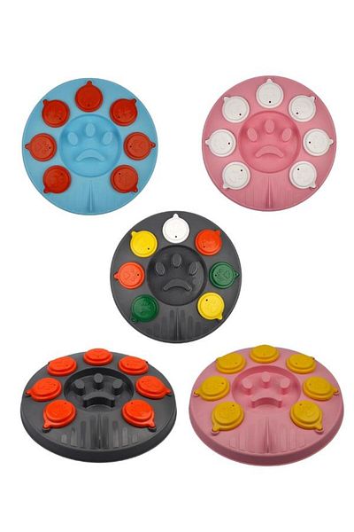 Glipet Cat Dog Puzzle and Slow Eating Food Bowl 5 Pack