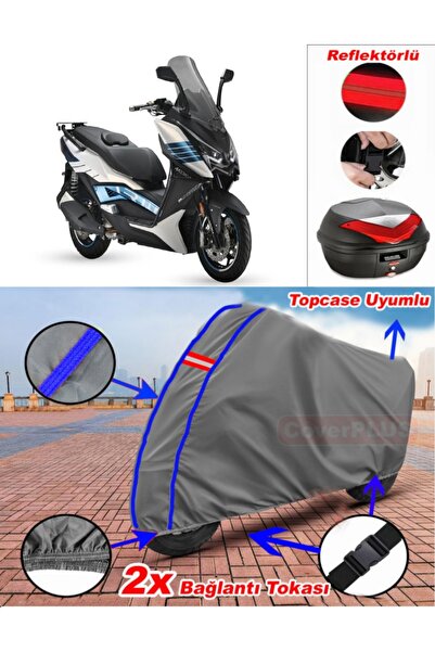 CoverPlus Blue Stitched Gray Arora Chinf 318 Tarpaulin Topcase Rear Bag Compa...