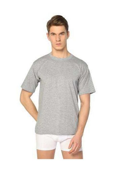 KEYAL 3-Piece Combed Cotton Crew Neck Men's Undershirt Gray