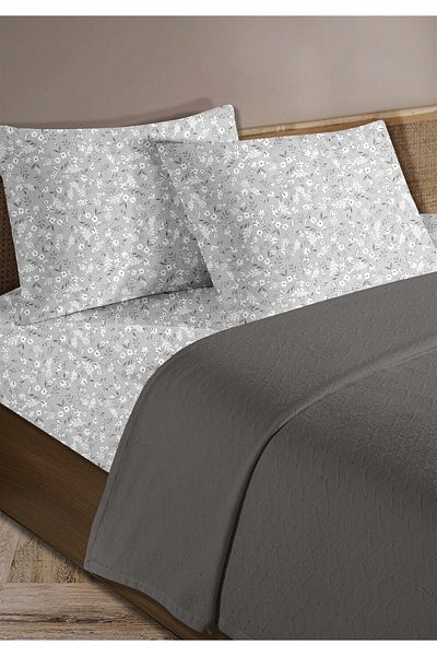 Evim 100% Cotton Olivia Anthracite Single Pique Set 160 X 230 cm