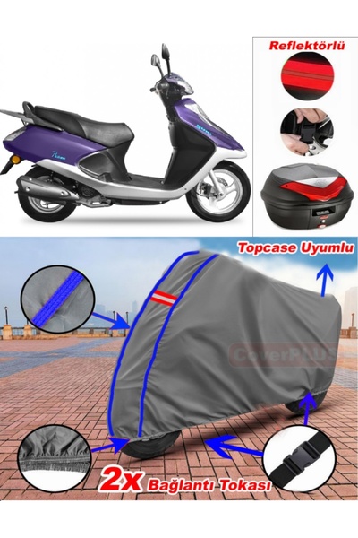 CoverPlus أزرق مخيط رمادي يوكي JJ50QT بيكاسو 50 قماش القنب Topcase الخلفي حقي...