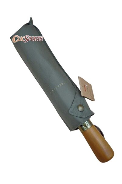 parachase Premium Ahşap Saplı Çift Gölgelikli Ahşap Saplı Otomatik Şemsiye - Çıtçıt Kılıflı