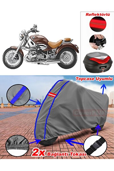 CoverPlus Blue Stitched Gray Bmw R 1200 C Tarpaulin Topcase Rear Bag Compatib...