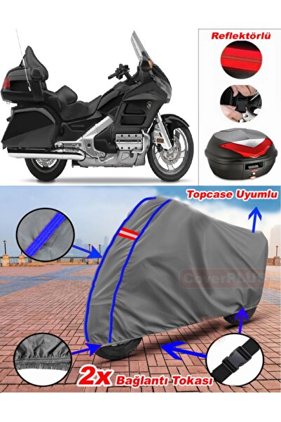CoverPlus Blue Stitched Gray Honda Goldwing Gl 1500 Se Tarpaulin Topcase Rear...