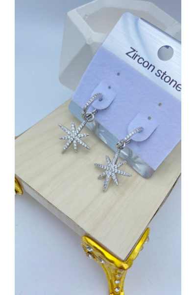 Ervalina Zirkon Taşlı Sallantılı Kutup Yıldızı Xuping Gümüş Küpe