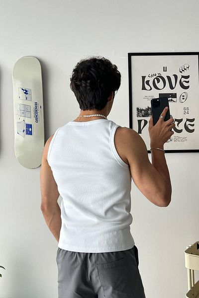 XPUPPETWEAR Unisex Lycra White Ribbed Undershirt