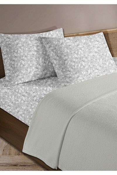 Evim 100% Cotton Olivia Gray Single Pique Set 160 X 230 cm