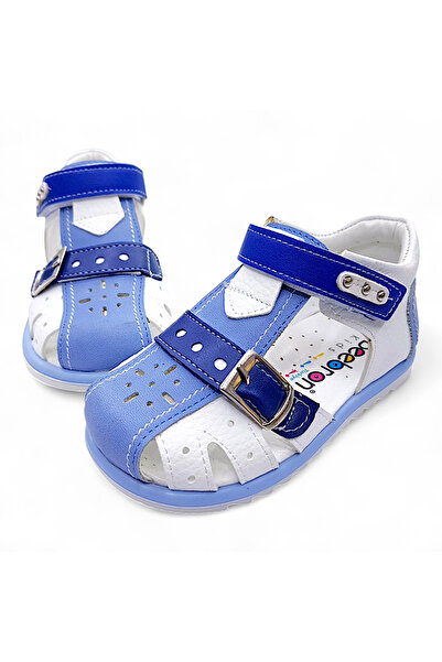 BEEBRON صنادل لتقويم العظام للأطفال الأولاد والرضع باللون الأزرق والأبيض والأ...