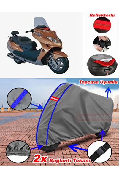 CoverPlus Blue Stitched Gray Asian as 150 t 19 a Tarpaulin Topcase Rear Bag C...