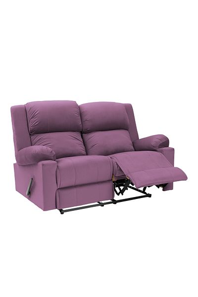 Lazy Vibes Velvet Double Classic Recliner Chair - Light Purple