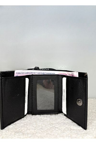 şeffafavm Leather Coin Eye Loose Card Holder Mini Wallet